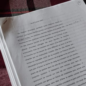 Première page du manuscrit. Énième relecture. Une correction de la main de Christian.