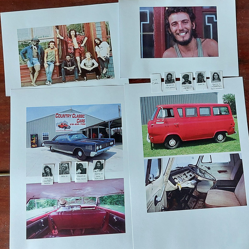 Bruce et son band. Les petites vignettes de chacun, de leur deux groupies et de notre héroïne qui se prénommait encore Callie nous ont bien aidés à chaque fois qu'il a fallu répartir les personnages dans le van et dans la voiture.